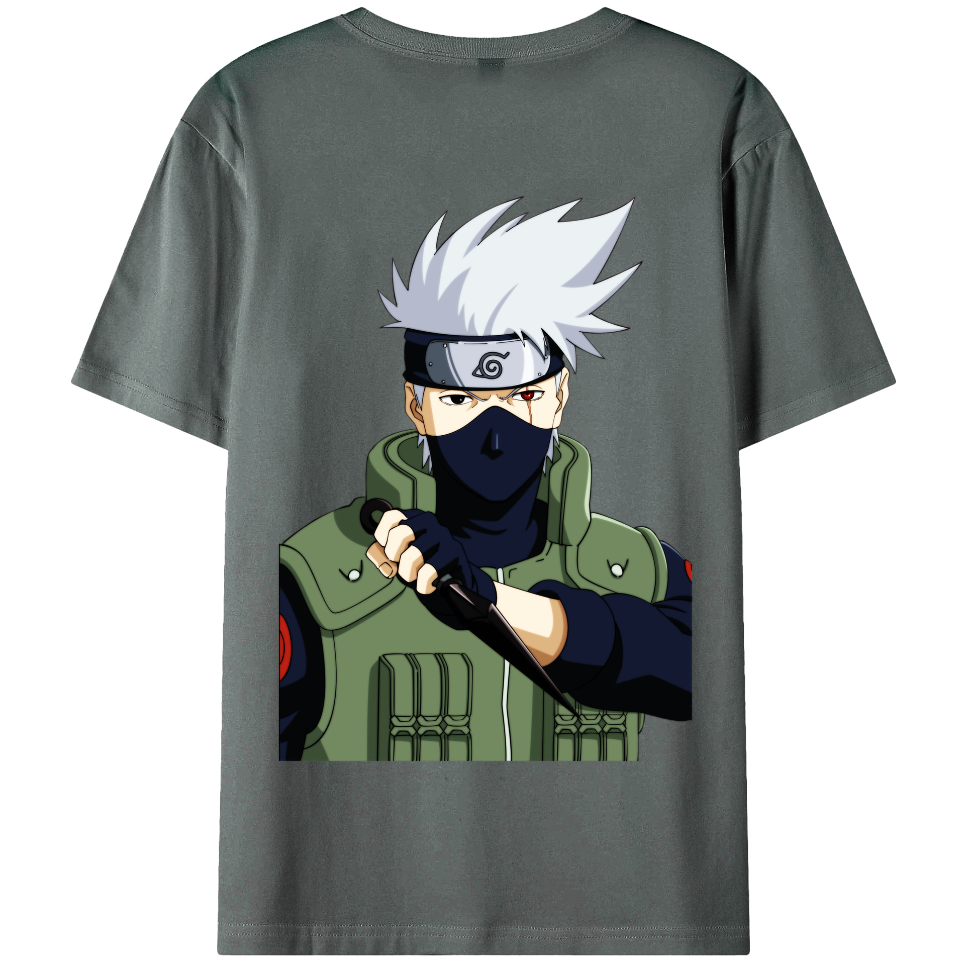 （画像用） NARUTO -ナルト- はたけ カカシ Hatake Kakashi 綿100％半袖Tシャツ（背面プリント）